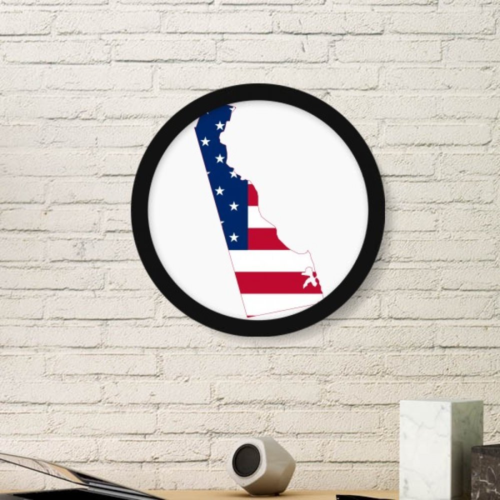 Cadeau décoration USA cadre photo rond drapeau américain du Delaware