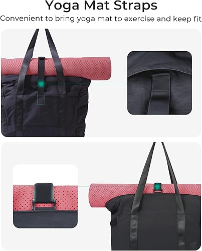 Miniatura 5 de BAGSMART Bolso de mano grande para mujer bolso de hombro con asa superior con hebilla para esterilla de yoga para gimnasio trabajo escuela