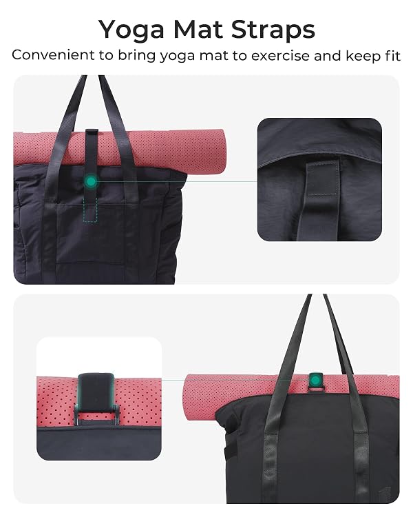 BAGSMART Tote Bag for Women, Tote Bag with Zipper Work Tote with Compartments Nurse Shoulder Hanbag for Travel, Gym by BAGSMART - Image 4