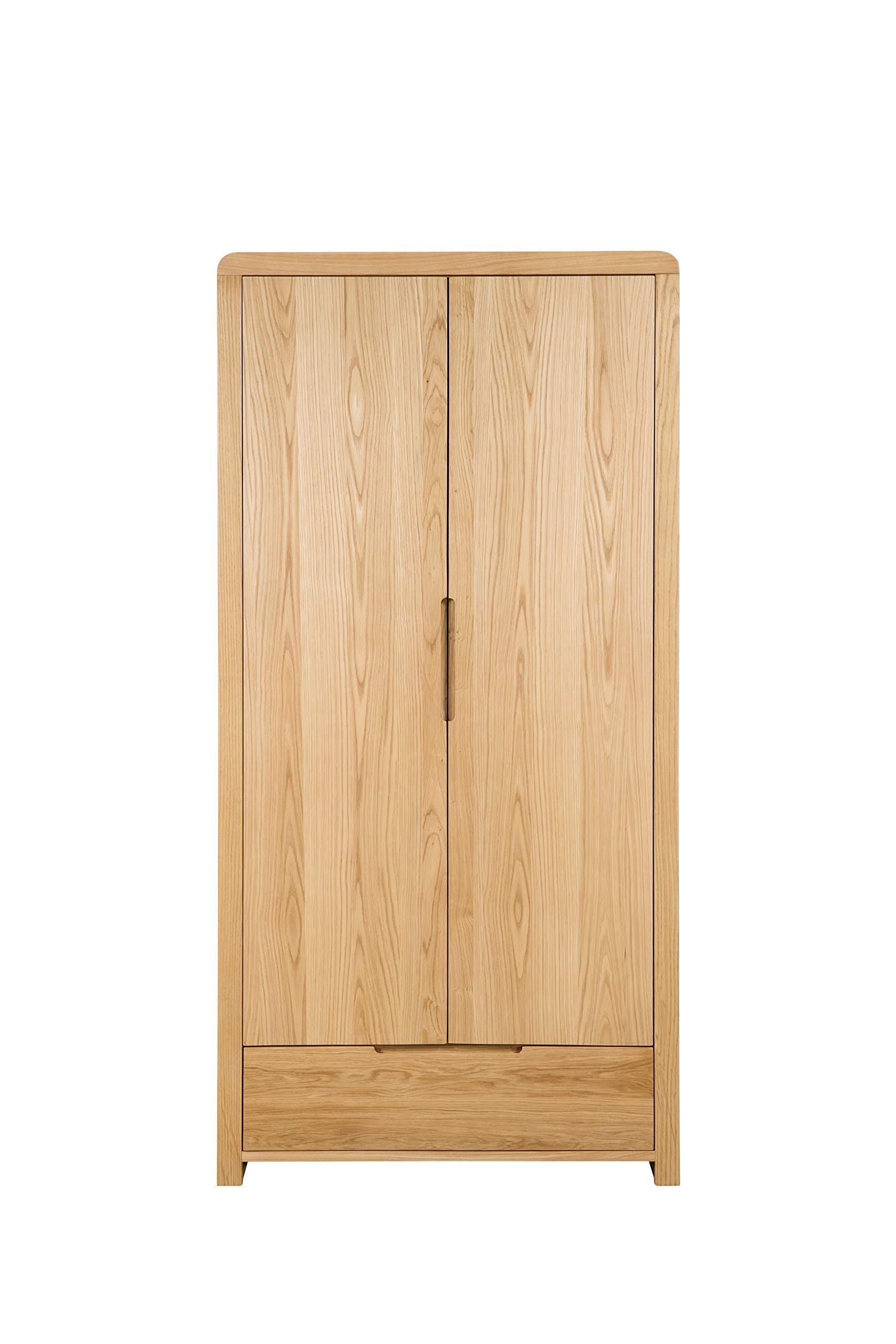 Julian Bowen - Oak Wardrobe - 2 Door - Single Drawer - White