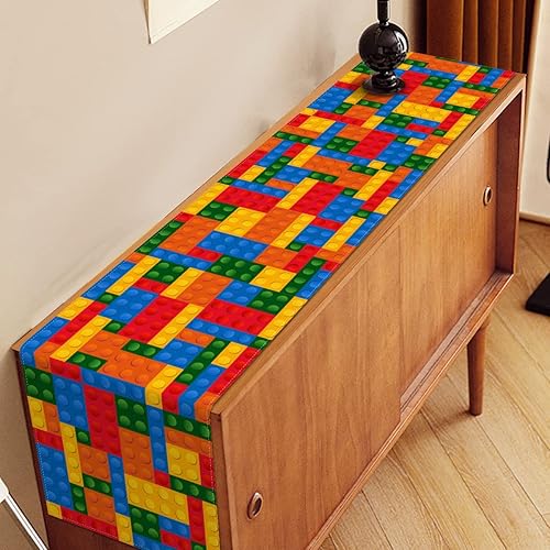 Miniatura 4 de Nepnuser Bloques de construcción Camino de mesa para fiesta temática de niños, suministros coloridos para fiesta de cumpleaños, escuela, aula,