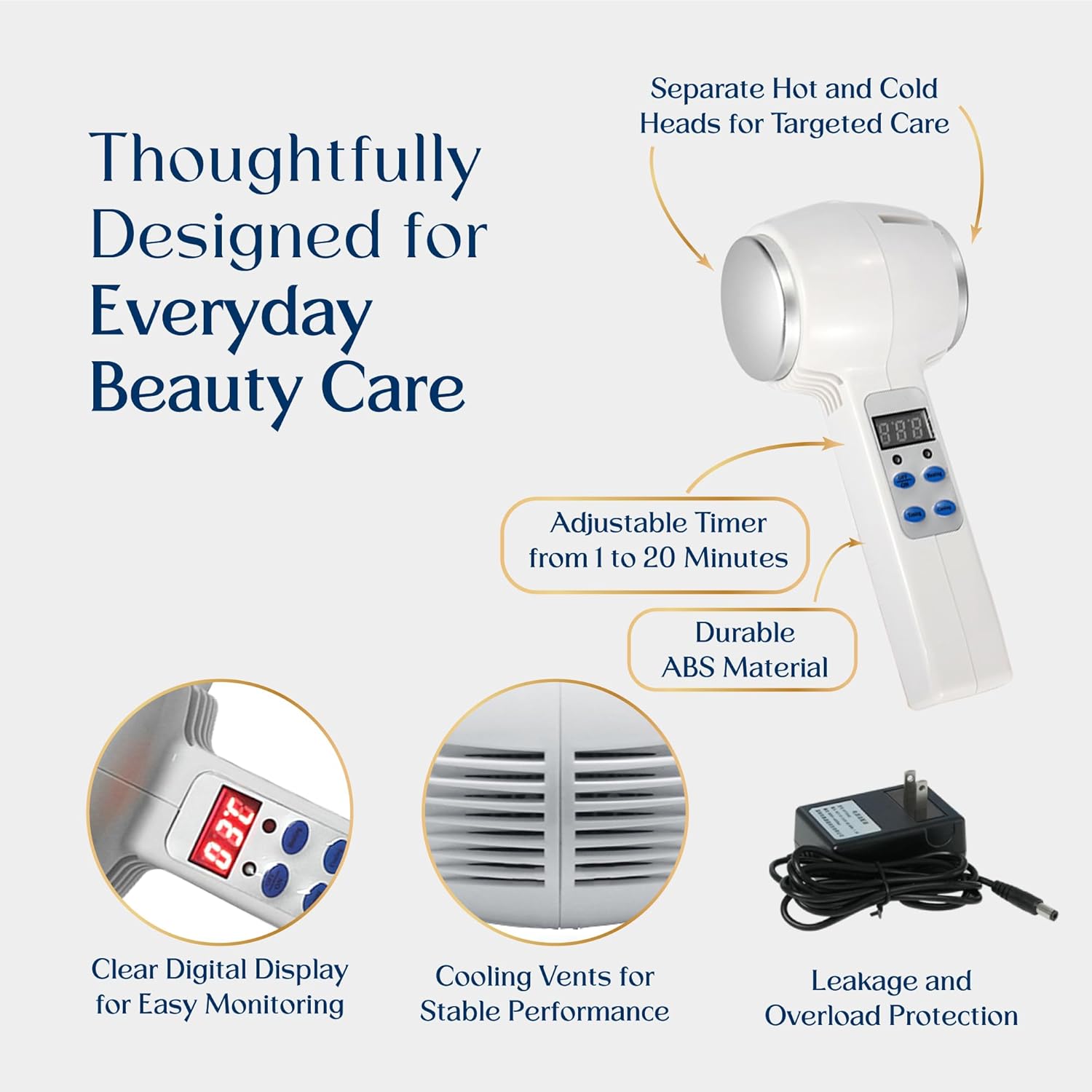 Hot and Cold Facial Massager - Cooling & Warming Vibration Beauty Tool - Spa Skincare Massage Equipment - Image 6