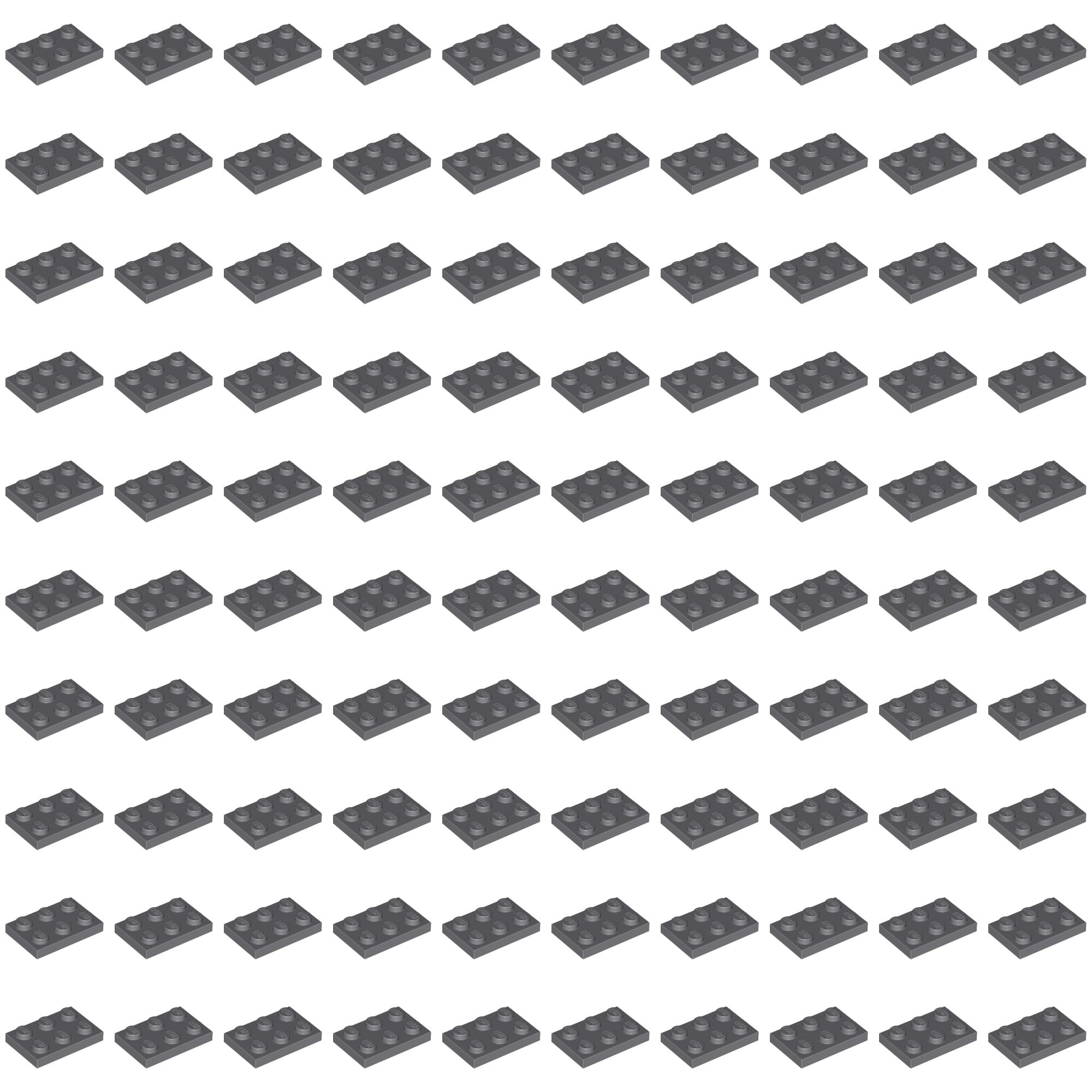 LEGO Brick Plate 2 x 3, Part 3021 (Dark Bluish Gray, 10, Bricks)