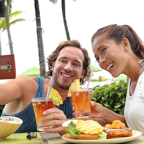 Miniatura 5 de Jovitec 50 popotes de plástico reutilizables con cepillo, popotes de plástico duro de 11 pulgadas de largo, aptos para lavavajillas, 10 colores