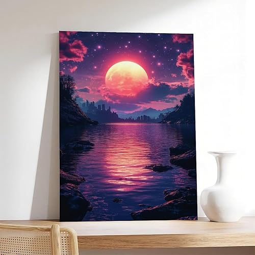 Miniatura 7 de Retro Futuristic Vaporwave Wall Art  Neon Grid Landscape Print  80s Inspired Synthwave Abstract Poster Poster Print for Teen Boys Room Wall Art