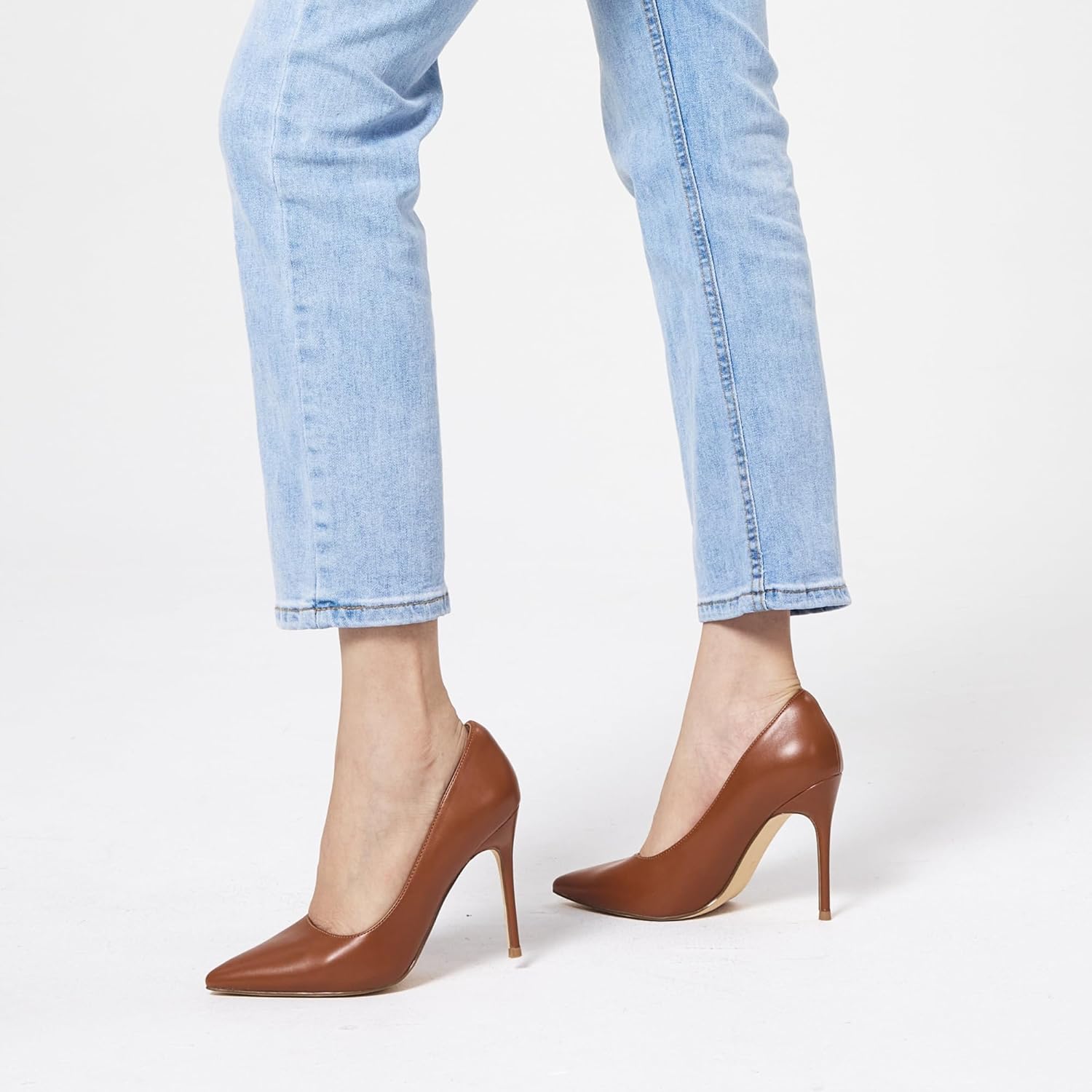 GENSHUO Women's Closed Toe Stiletto High Heels Dress 4 Inch Heeled Pointed Toe Party Homecoming Wedding Pump Shoes - Image 6