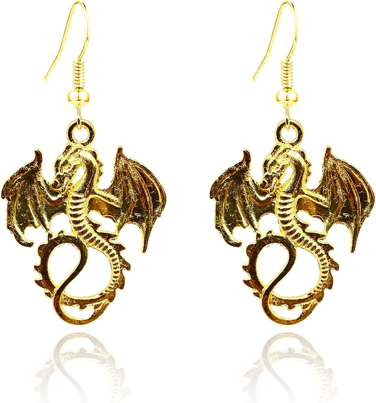 QUPENGXU Unique animal dinosaur earrings Gothic Dragon Drop Earrings For Women