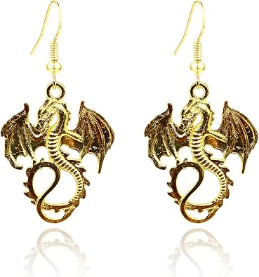 QUPENGXU Unique animal dinosaur earrings Gothic Dragon Drop Earrings For Women