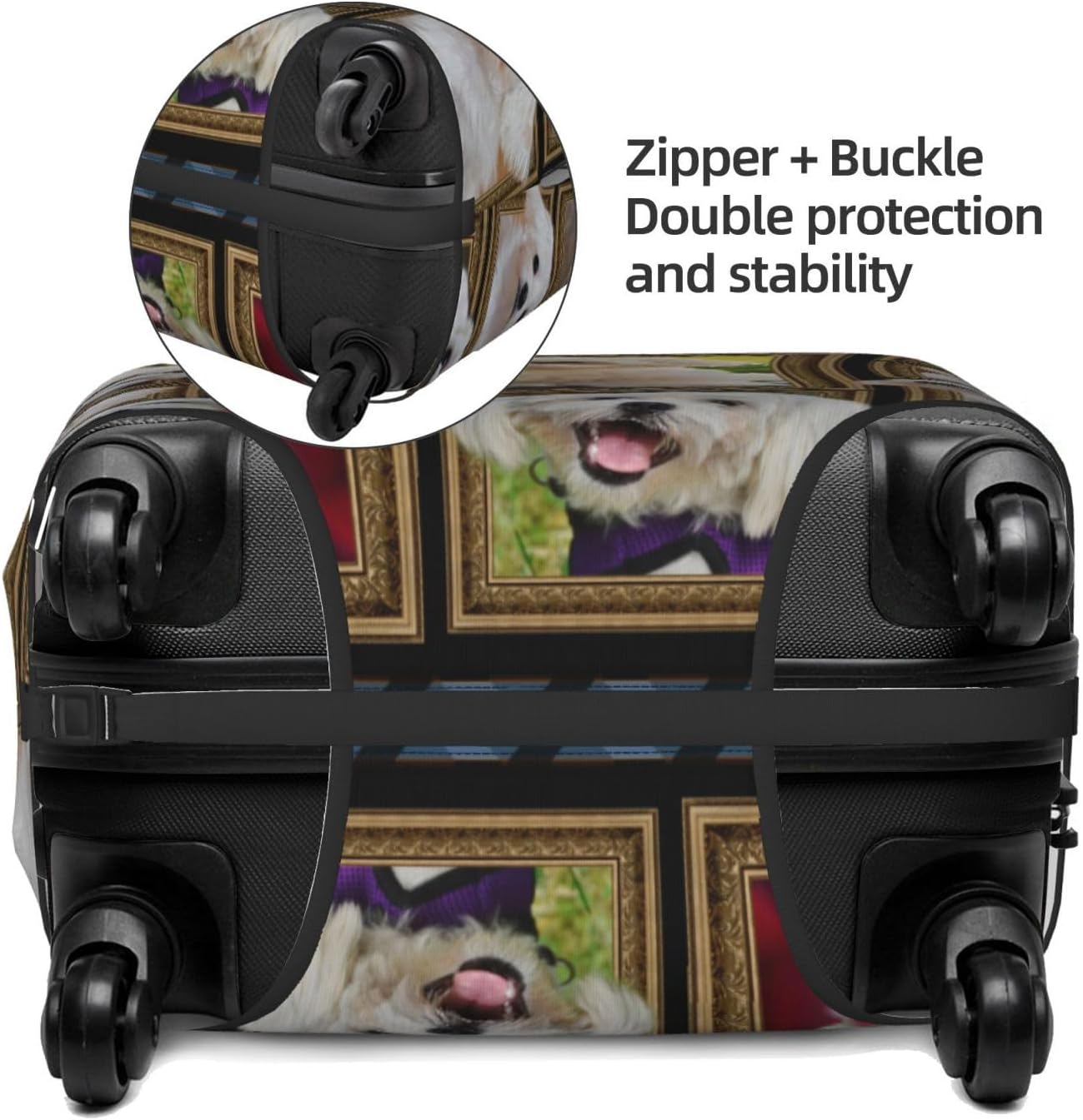 Suitcase Covers For Luggage Maltese Dog Elastic Stretch Luggage Cover Protector (For 18-32 Inch Suitcase)