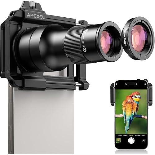 2 in 1 Phone Camera Lens Kit, Evil eye 6X Telephoto Lens & 150mm Macro Lens with Universal Lens Clip, Phone Lens Attachment for iPhone 16/15/14/13 Series, Samsung, Android Phone and Most Smartphone