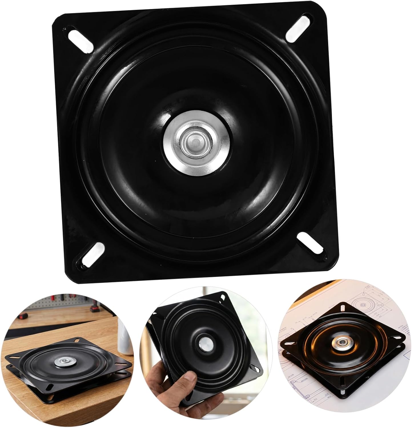 Heavy-Duty 6-inch Bar Stool Rotating Plate Replacement with Ball Bearing Swivel, 2pcs Chair Replacement Parts for Outdoor and Indoor Swivel Bar Stool Bases