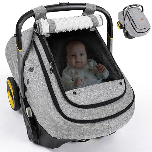 Miniatura 8 de Bioby Funda impermeable para asiento de coche de bebé, funda para asiento de coche infantil para niño o niña, toldo para asiento de coche de bebé