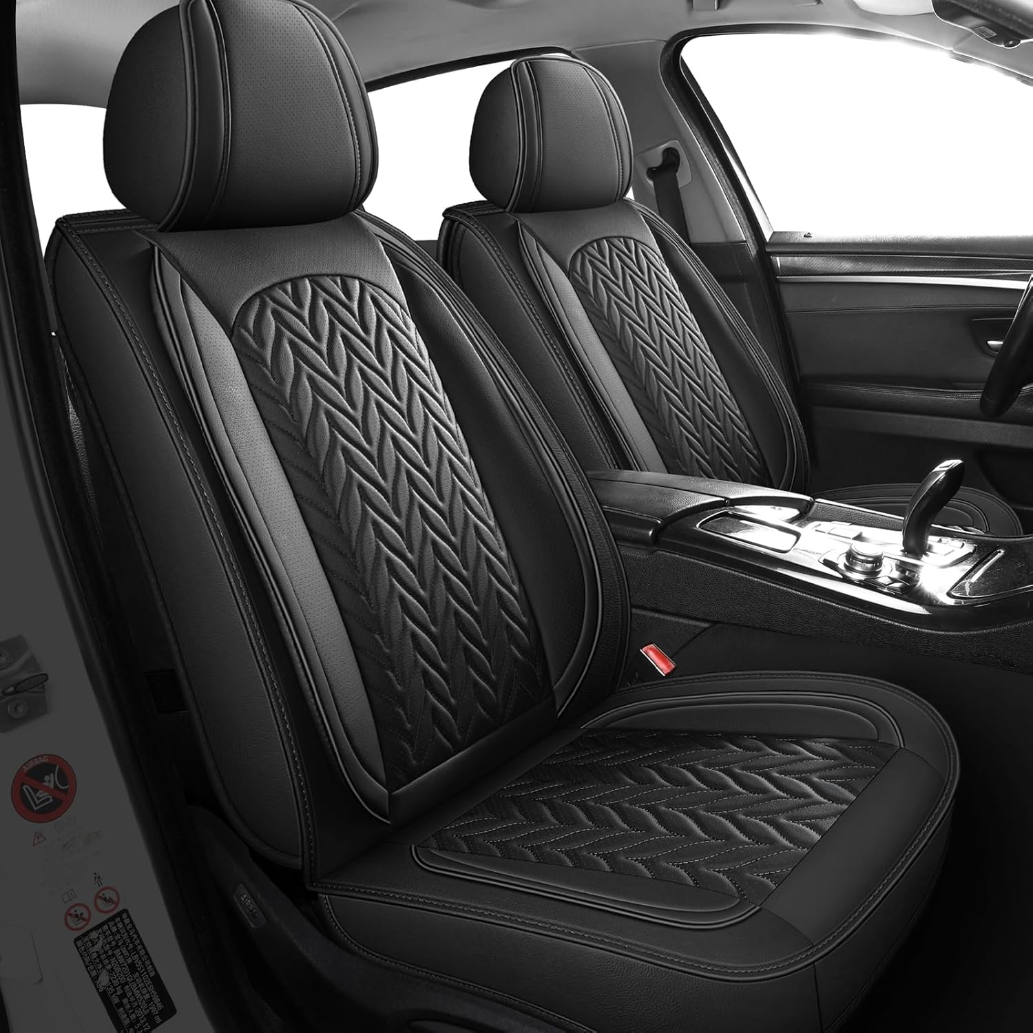 MIROZO Seat Covers for Car,Car Seat Covers Full Set Waterproof Automotive Seat Covers Car Seat Protector Seat Cover Set Black Seat Cover for Cars SUV Pick-up Truck Sedan(Full Set, Black) Black 5PCS Full Set