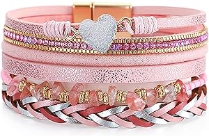 Heart Leather Bracelets for Women