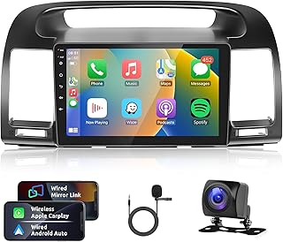 2G 32G Android Car Stereo for Toyota Camry 2000-2006 with Apple Carplay, Rimoody 9 Inch Touch Screen Car Radio with GPS Navigation Bluetooth FM HiFi WiFi Android Auto + AHD Backup Camera