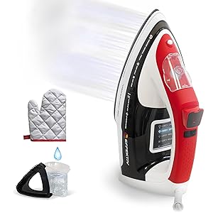 EFFEKTIV - Plancha Vapor 2500 X | Plancha Ropa con Suela Cerámica | 5 Modos Digital LED | Plancha Compacto 3 en 1 con Autoapagado | 2800W de Potencia | Vapor Vertical Continuo 990 mg/sec | Cable 3m