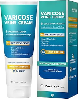 Hermon Varicose Veins Cream, Varicose Veins for Legs Made in Italy, Spider Vein for Legs, Natural Soothing Leg Varicose & Spider Veins Cream - 5.07 Fl Oz (Pack of 1)