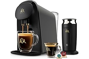 Barista System Coffee and Espresso Machine Combo with Frother for Rich Coffee Flavor, Matte Grey