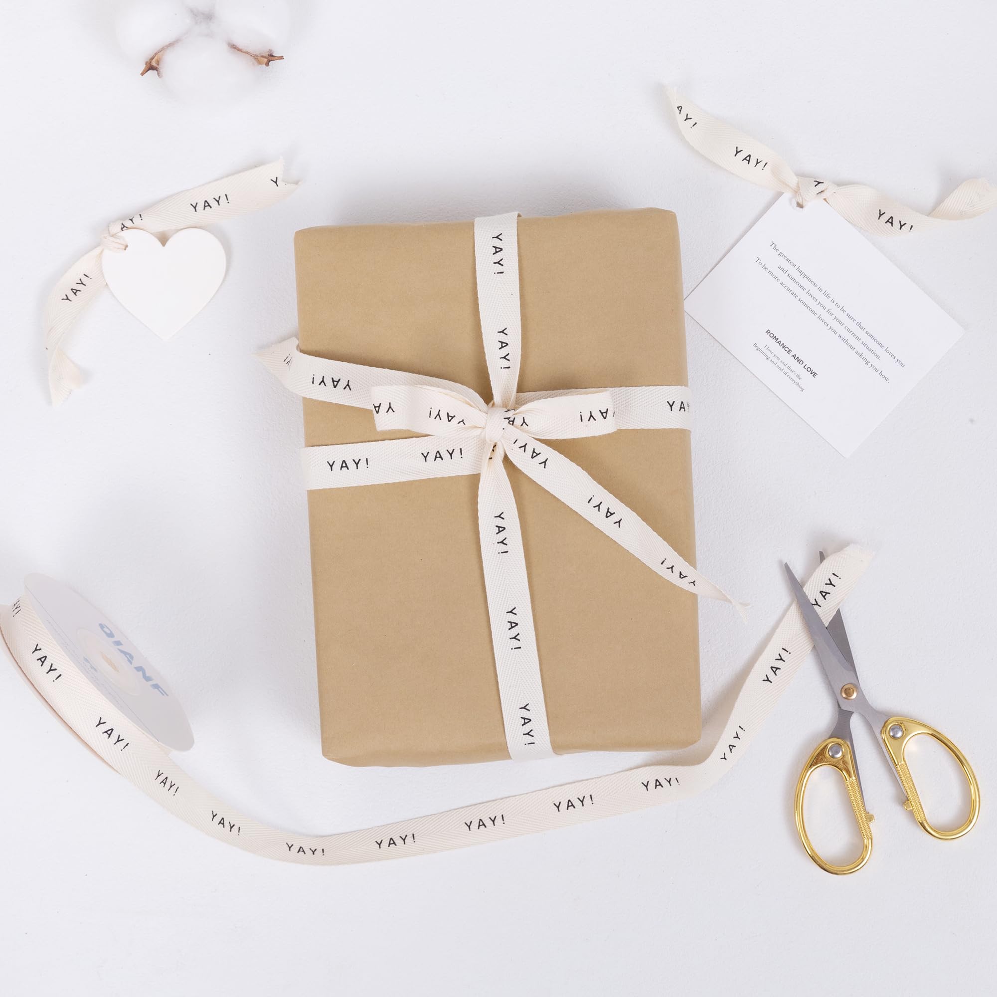 Kay Ribbons Snapklik.com : Custom Yay Cotton Ribbon, 5/8 Inch 15 Yards Natural ...