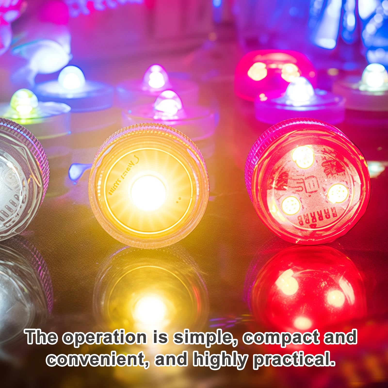 Mini Luci LED a Candela 20 Pezzi Cambio Colore Impermeabili RGB con 2 Telecomandi per Vaso Acquari Halloween Natale