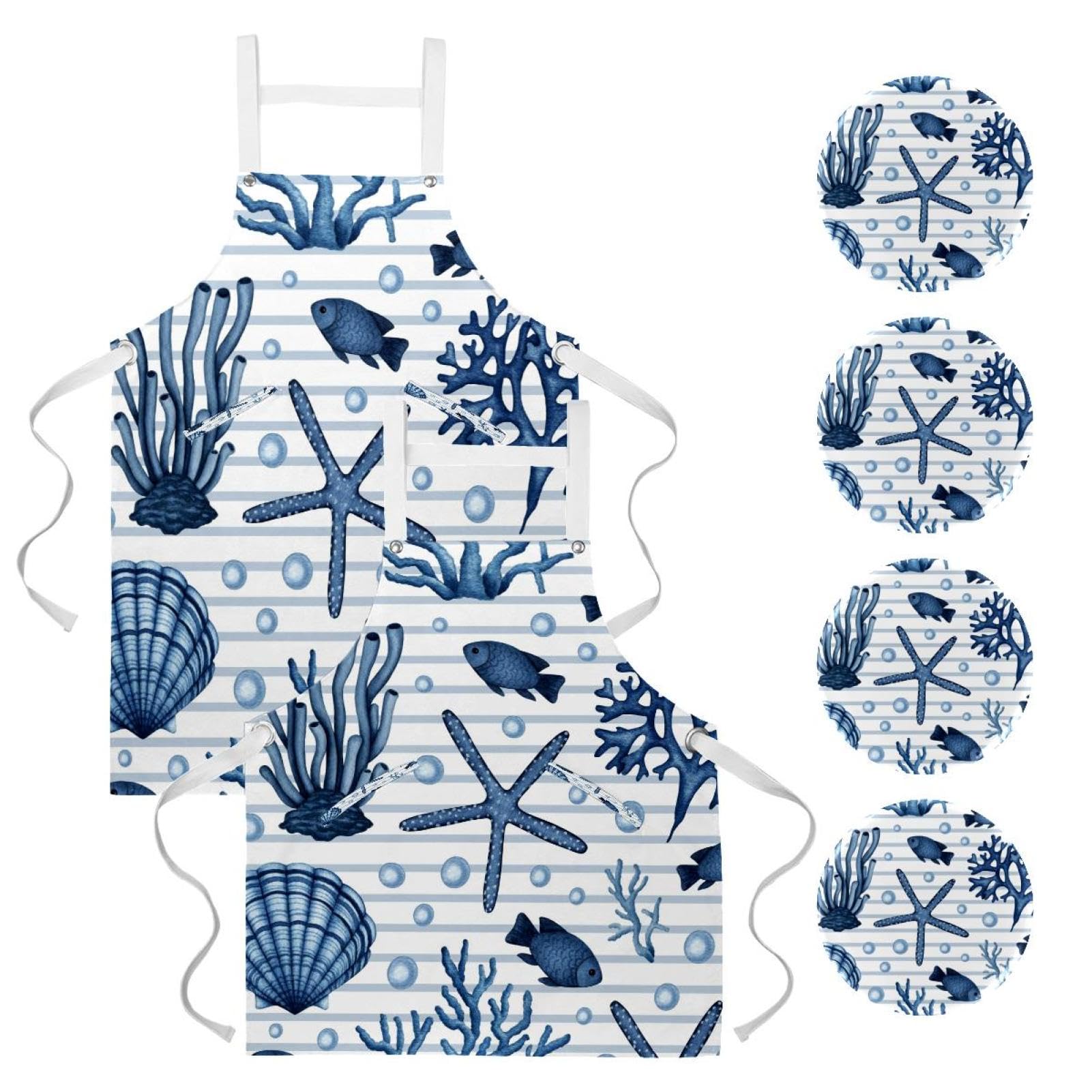 Tablier de cuisine imperméable contre les éclaboussures lot de 2