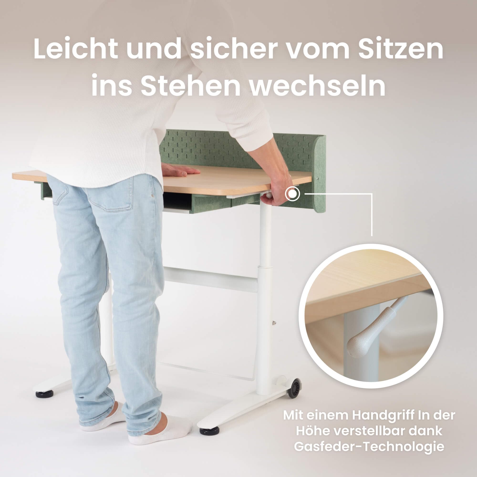 Ergotopia Kinderschreibtisch höhenverstellbar – ergonomischer Schülerschreibtisch für Kinder ab 6 Jahre, mitwachsender Schreibtisch für Grundschule & Hausaufgaben