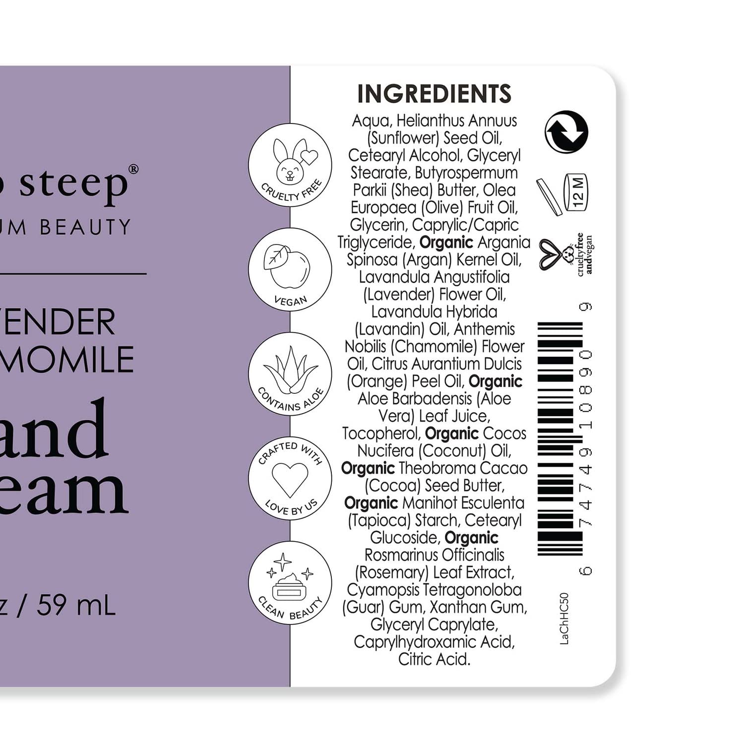 Crema mani profonda ripida, 56,7 g, lavanda camomilla