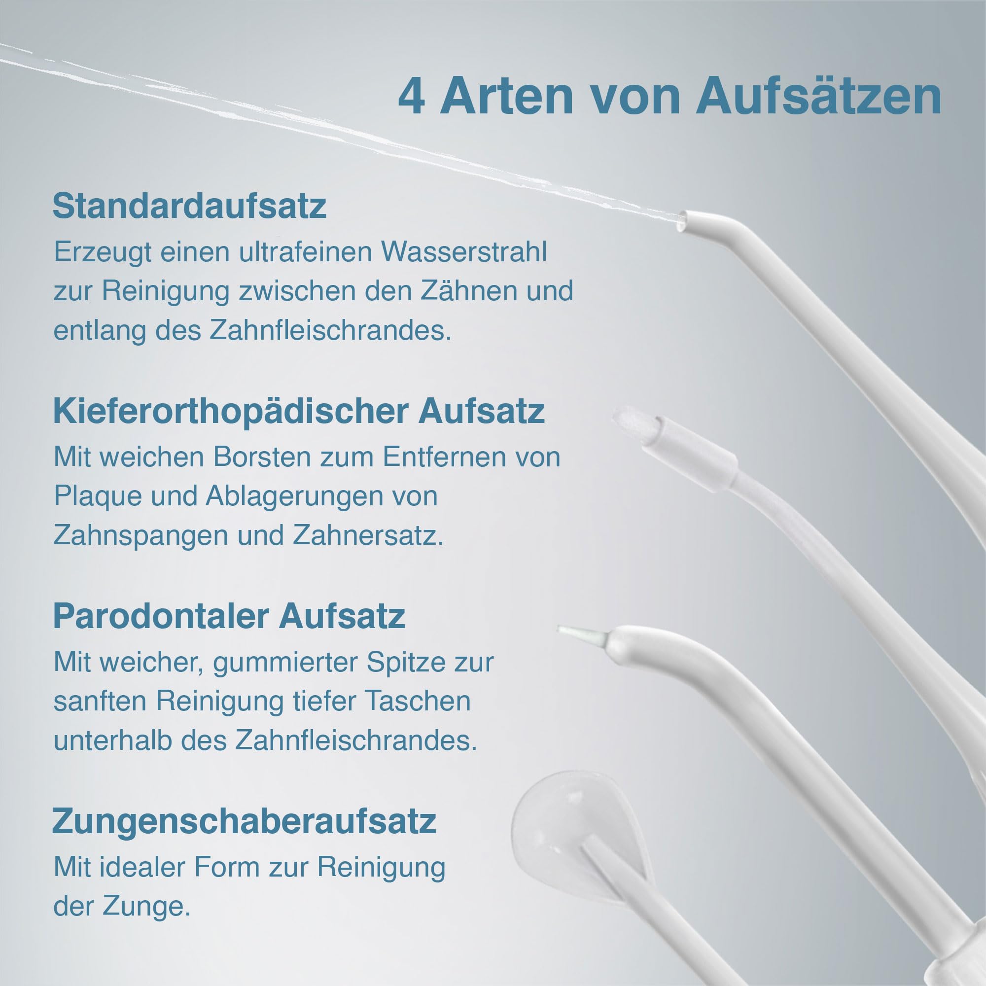 AquaSonic Aqua Flosser Kabellose Munddusche, wiederaufladbarer Water Flosser zur Zahnreinigung, wasserdichter tragbarer Oral Irrigator mit 5 Düsen für Zahnspangen, Zuhause & Reisen