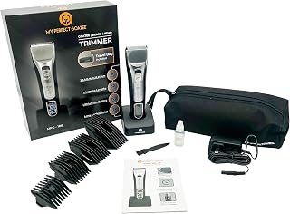 My Perfect Goatee Cordless Trimmer for Beard, Body, Head - Extra Sharp Blades, Travel Bag, 36 Unique Lengths (1-26.9mm), Waterproof, 7000 RPM Motor, 8 Comb Lengths with Incremental Sizes