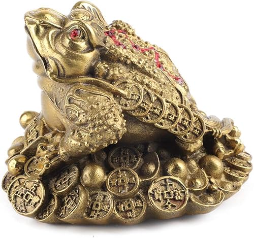Estatua de rana china Feng Shui Dinero Rana Riqueza Suerte Decoración de la Oficina en el Hogar Buena Suerte Regalo de Apertura de Tienda de Regalos