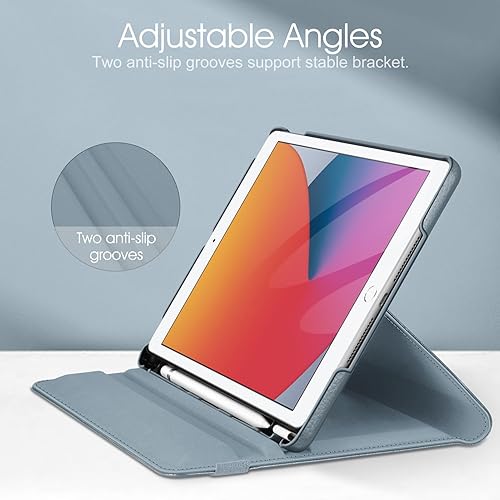 Vista 231 de Fintie - Funda giratoria para iPad de 9ª generación / 8ª generación / 7ª generación, de 10.2 pulgadas, funda giratoria en 360 grados, funda Azul