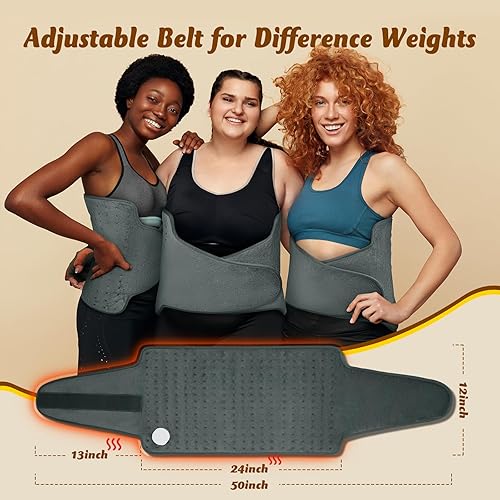 Miniatura 6 de Almohadilla térmica para aliviar el dolor de espalda, almohadilla térmica envolvente para calambres menstruales, almohadilla de calor húmeda grande