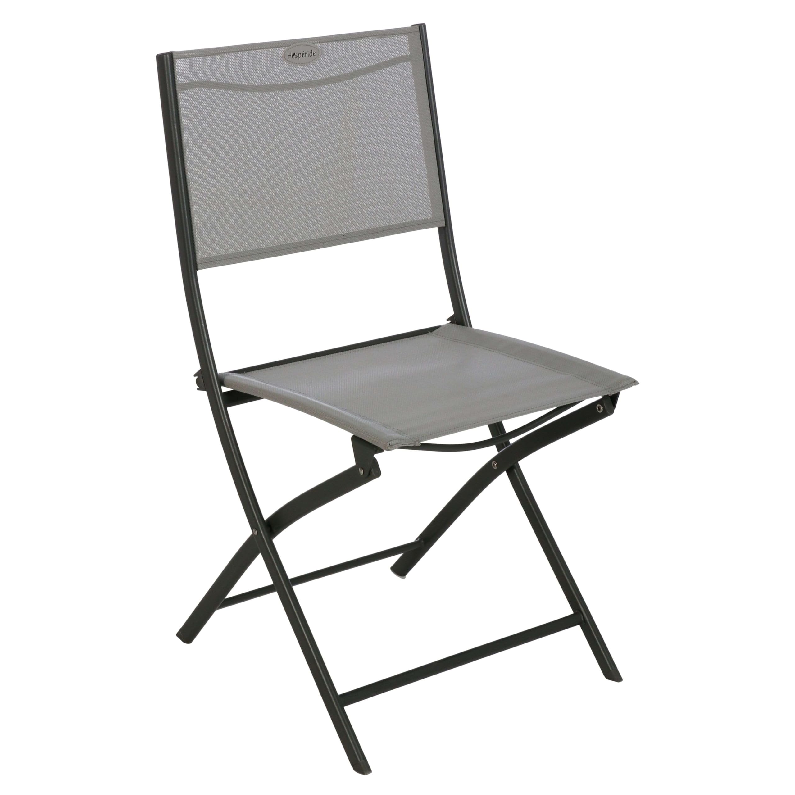 Miroytengo Pack 2 Sillas Exterior Plegable Jardín Terraza Estilo Contemporáneo Color Gris Claro