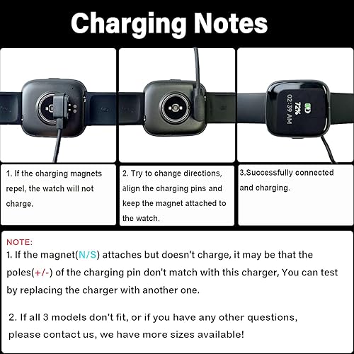 Miniatura 3 de Cargador de reloj inteligente, paquete de 3 0.098 in+0.110 in+0.157 in para Veryfit, Da Fit, cable de carga magnético Gloryfit, para 3 tipos de