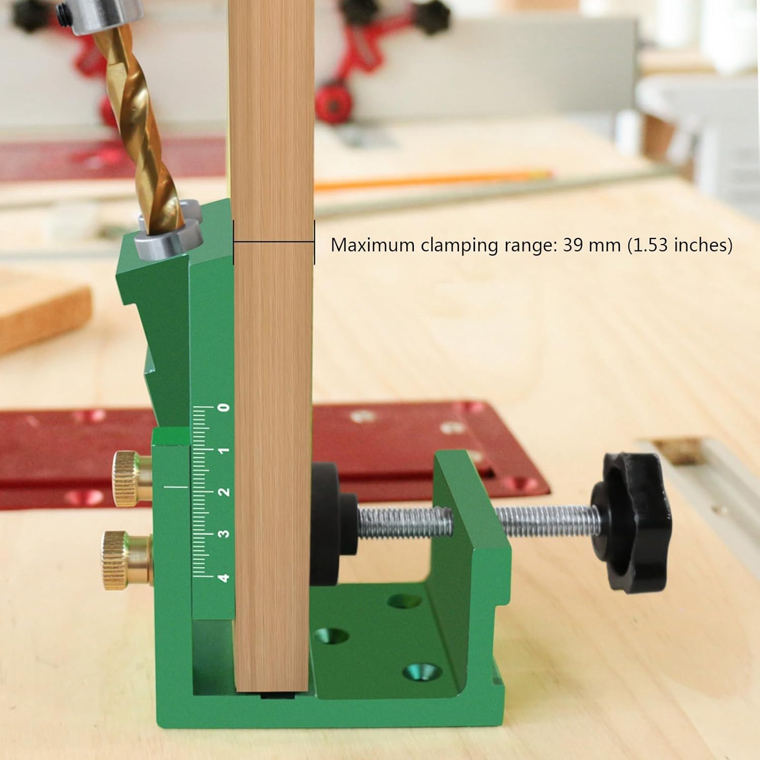Complete Wood Joinery Set Pocket Hole Jig Featuring Up to 39mm/1.53inch Clamp Ranges for Enthusiasts Woodworkers Pocket Hole Jig with Stop Collars