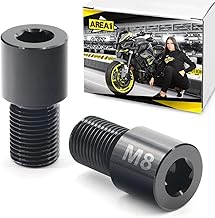 Area1 Adaptateur de rétroviseur de guidon M8 pour motos avec filetage M16 dans le tube de guidon