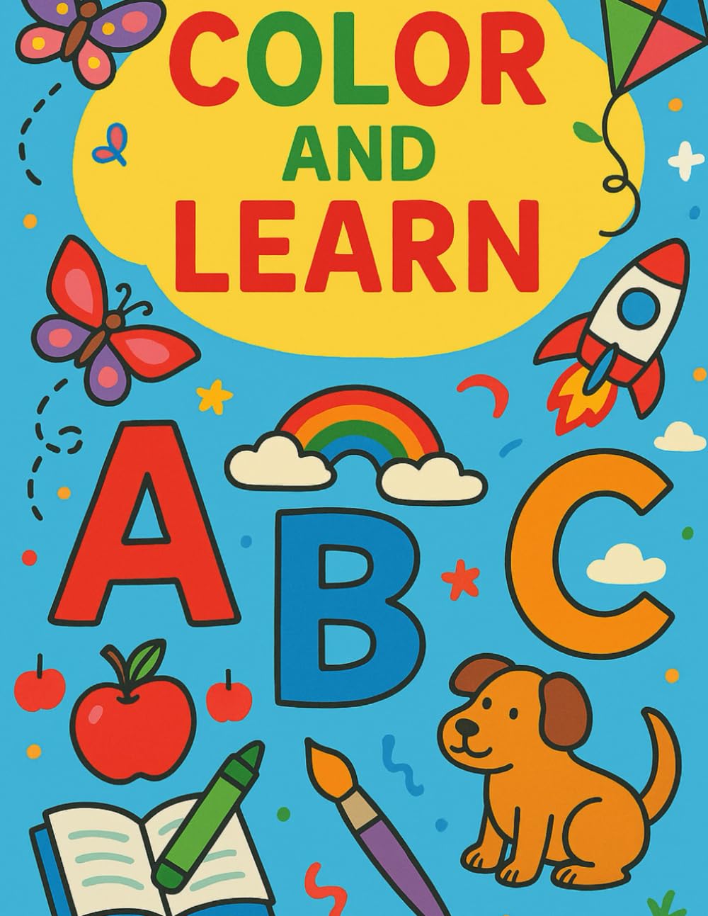 COLOR AND LEARN: ABC Alphabet Coloring Book with Letter Tracing and Handwriting Practice for Kids Ages 3–6