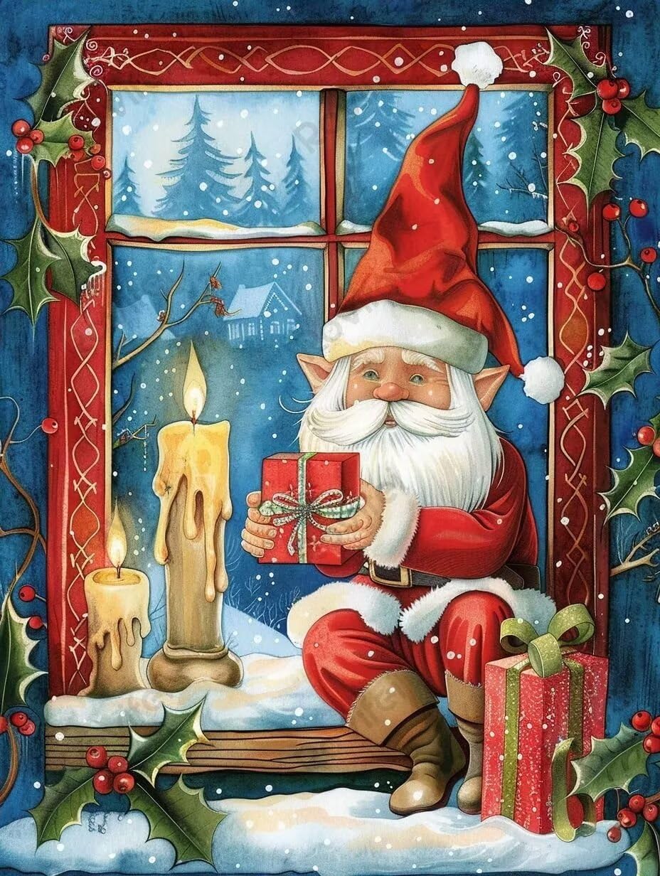 DIY Puzzles for Adults,Cartoon Santa Claus 35 Piece Waterproof Wooden Puzzles,Each Piece Fits Together Perfectly - for Room Decor Home Decor Bathroom Decor 6x4 inch