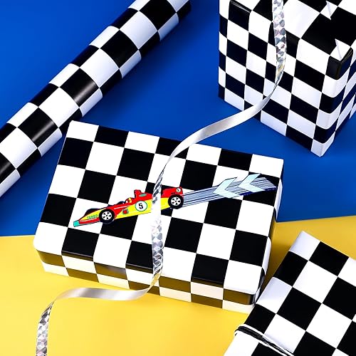 Vista 271 de WRAPAHOLIC Papel de regalo reversible, mini rollo, 17 pulgadas x 33 pies, adorable diseño de gato y azul sólido para cumpleaños, vacaciones