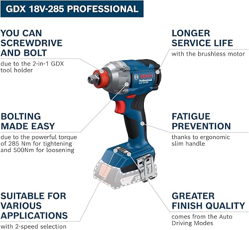 Bosch Professional 18V System Tournevis à percussion sans fil GDX 18V-285 (sans batterie/chargeur) - 7