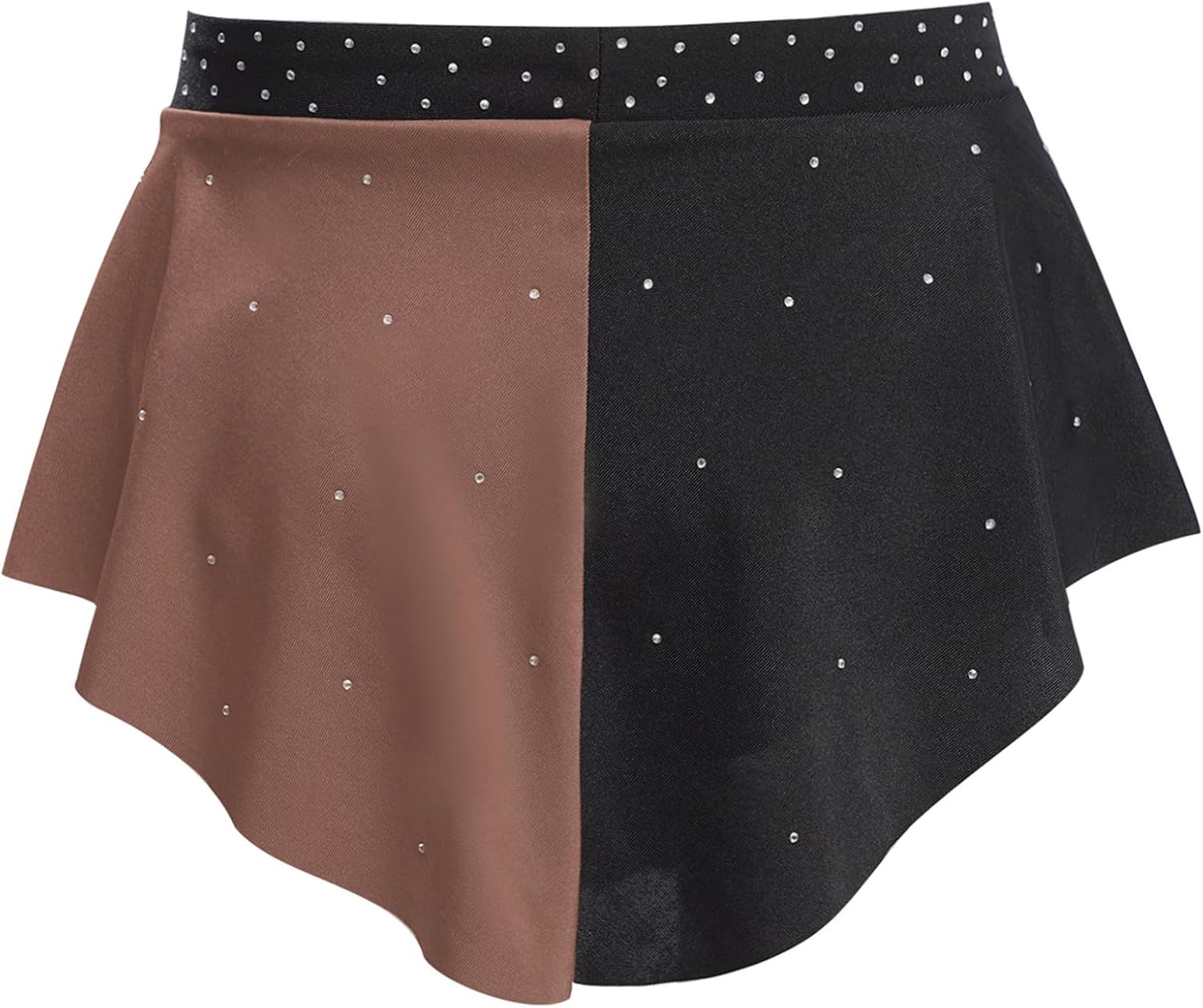 YiZYiF Kids Girls Latin Jazz Dancewear Color Block Lyrical Dance Costume with Built-in Briefs Elastic Mini Skirt
