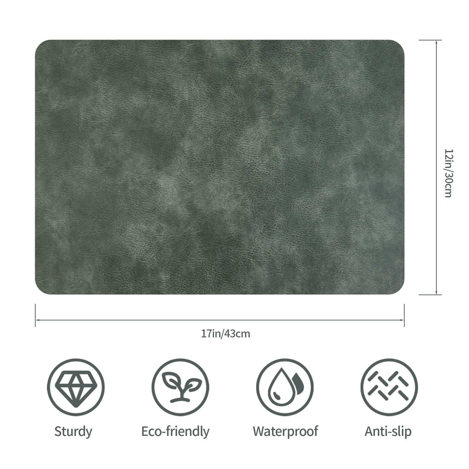 Placemats Set of 6, PU Leather Table Mats Heat Resistant Washable Non-Slip Place Mats - Image 2
