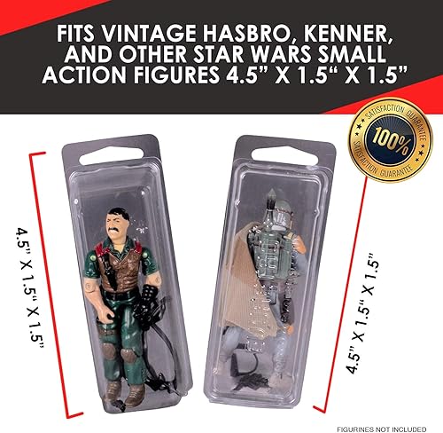 Vista 22 de EVORETRO Vitrina de figuras de acción para Kenner, figuras de reacción Super7, figuras de juguete cardadas de 3.75 pulgadas como Star Wars, Marvel