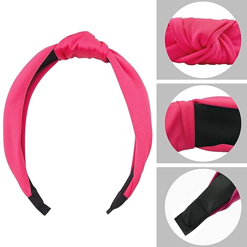 Miniatura 10 de SIQUK 15 diademas turbantes con nudo superior y nudo cruzado para mujeres y niñas