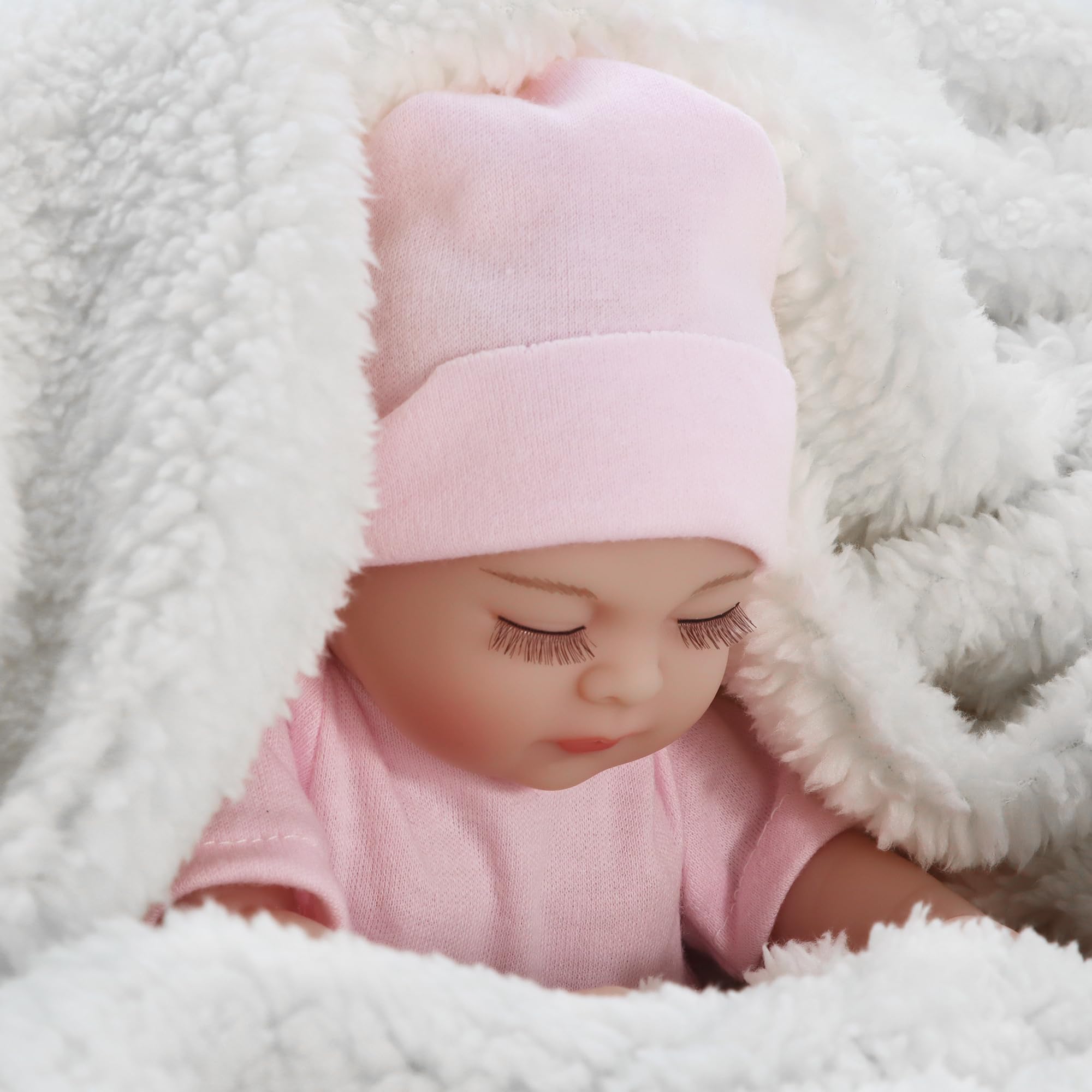 HUARUI WIG Lifelike Reborn Baby Doll, Real Life Silicone Vinyl Baby, 11-inch Realistic Doll Gift Set for Ages 3+