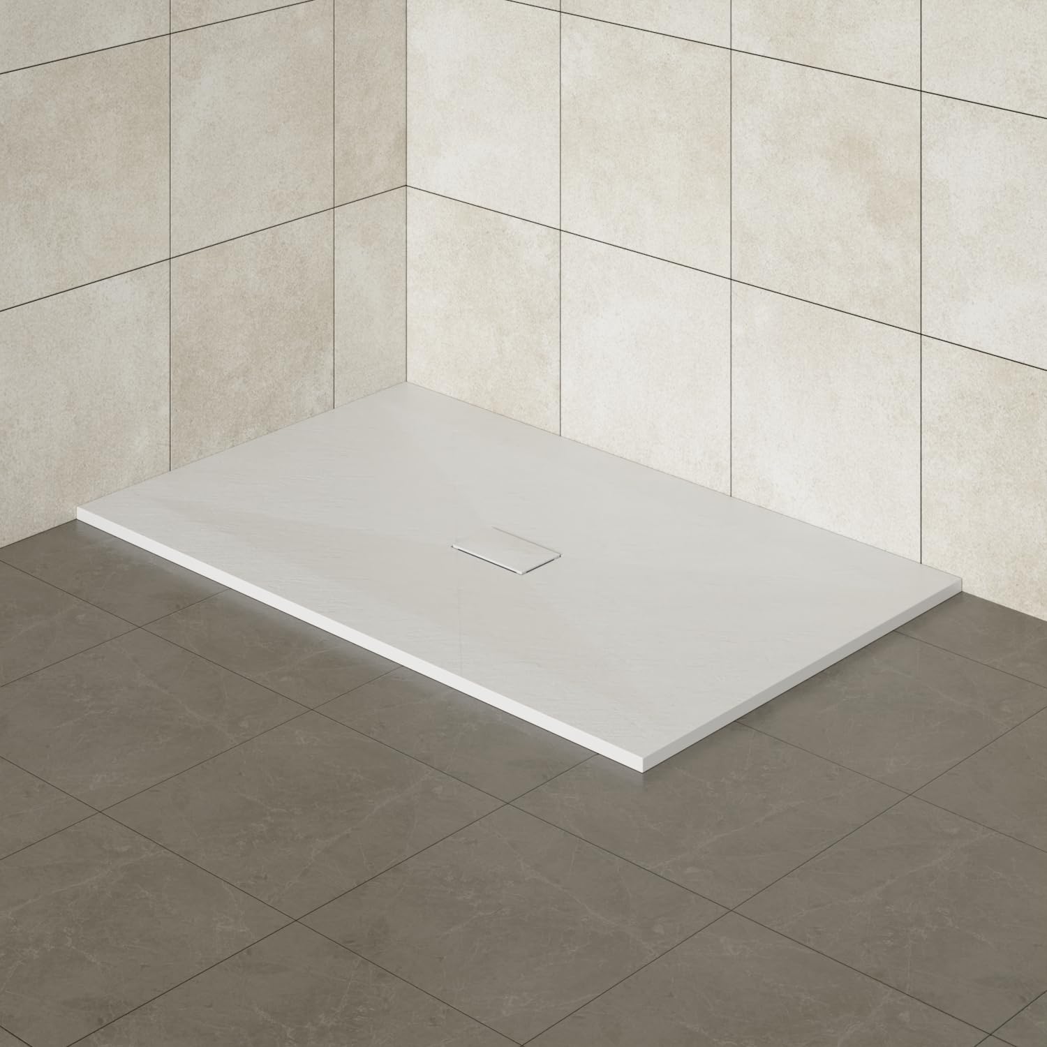 Aquariss 1500x1000mm SMC Anti Slip Shower Base Tray Rectangular for Shower Enclosure White