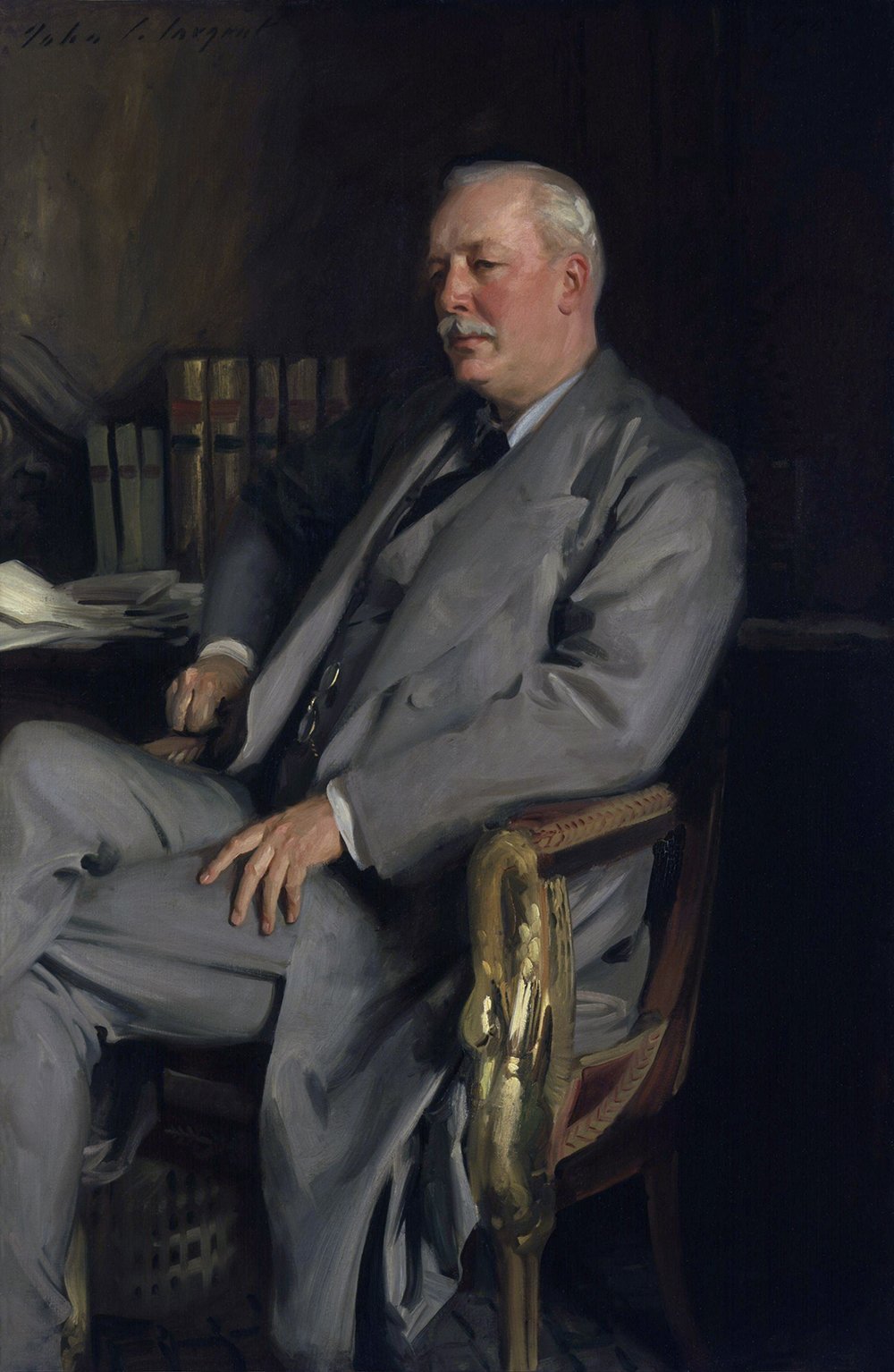 Cuadro de Evelyn Baring por John Singer Sargent en marco negro mate mediano