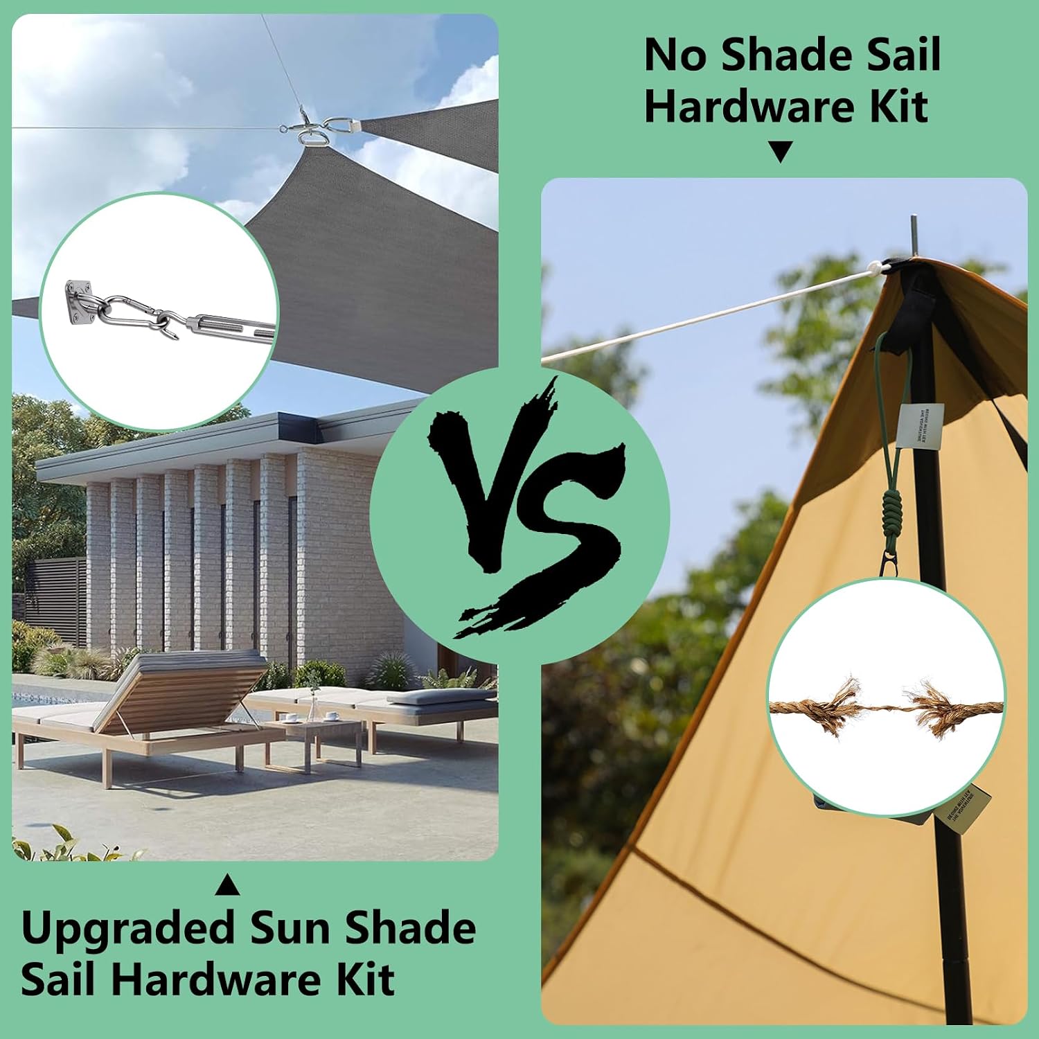 44 Set Sun Shade Sail Hardware Kit, Sun Shades Hardware, 6 Inch image 5