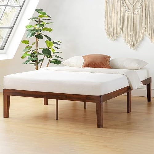 Mellow Naturalista Classic - Cama de madera maciza de 16 pulgadas, plataforma espresso, tamaño King