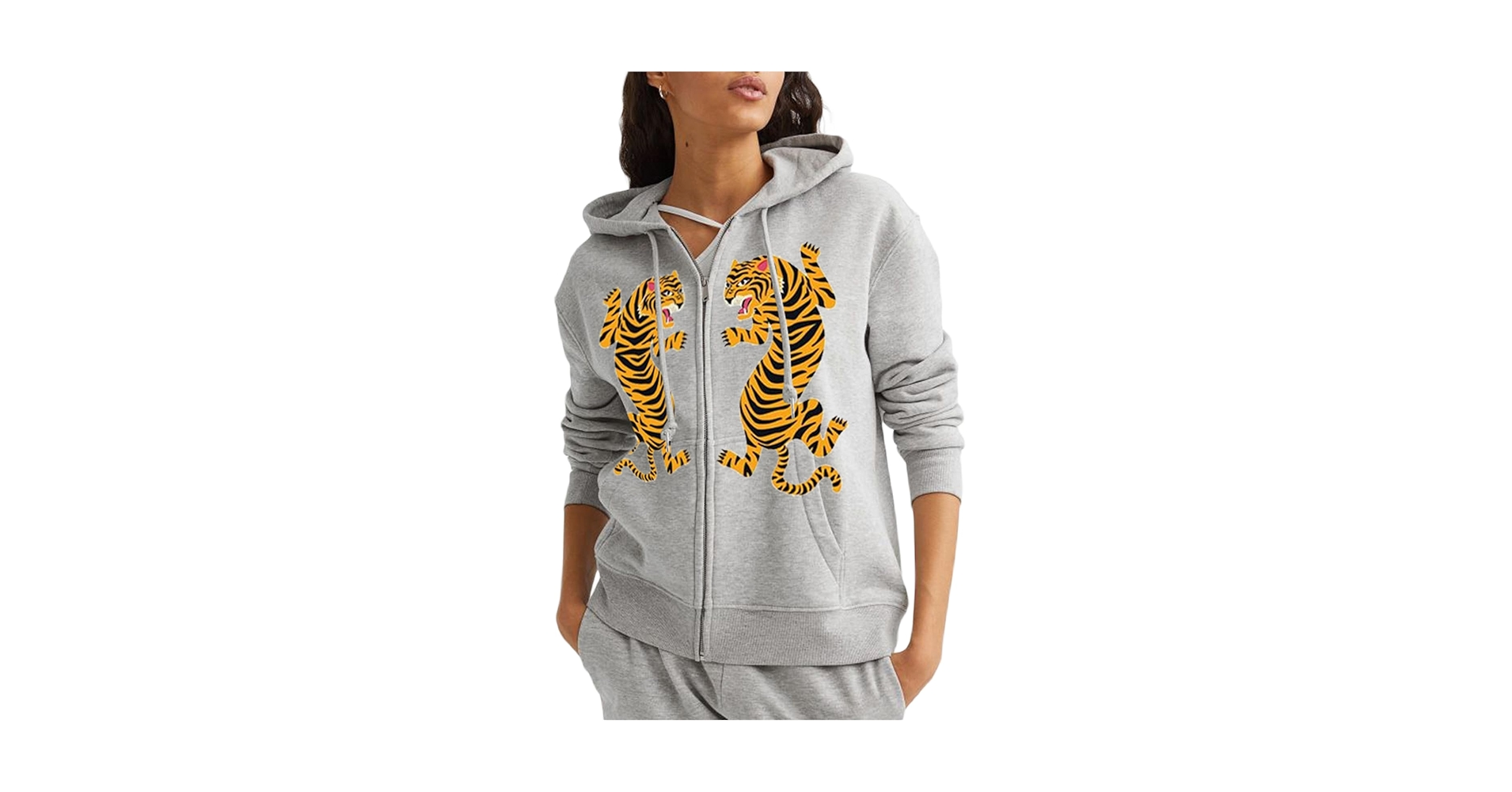 cfierce トップス　y2k Nicoxijia Women Y2K Hoodie Zip Up Sweatshirt Tiger Graphic